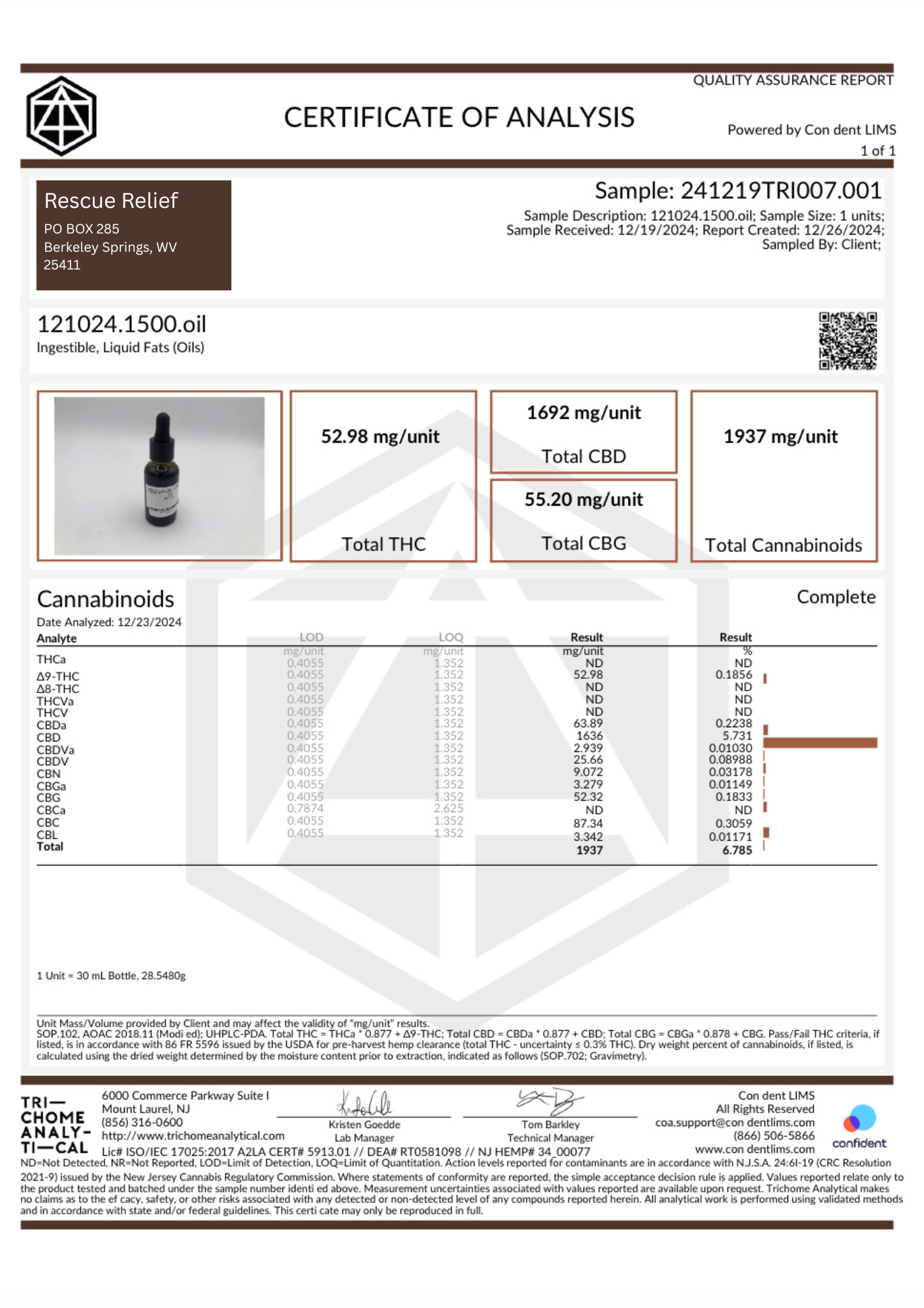 1500mg - CBD Oil for Pets